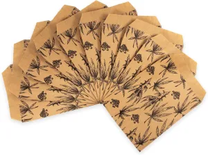 100 bags of our Kraft, 6" x 9" Exotic Plant Print Flat Paper Bags, for Treats, Storefronts, Promotional Giveaways, Cookies, Brownies, Herbs, and More.