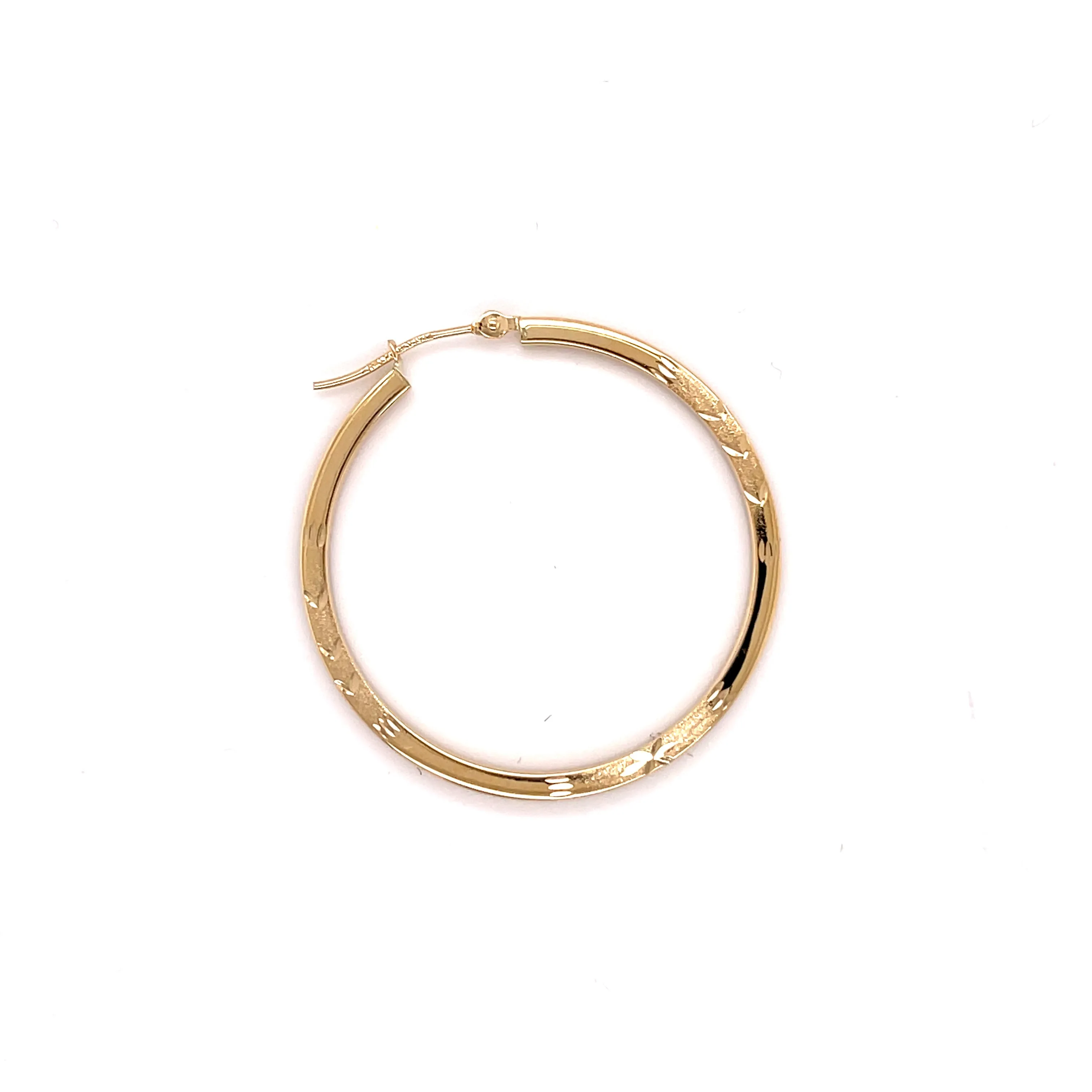 14K Gold Thin Flat Edge Hoops