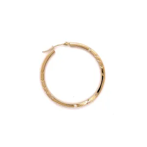 14K Gold Thin Flat Edge Hoops
