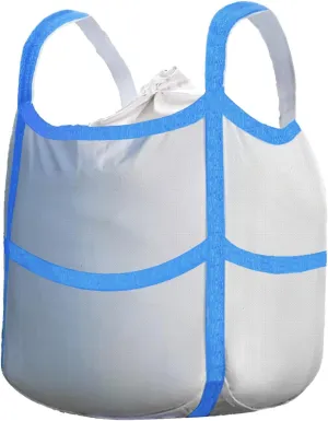 1Pack FIBC Bulk Bag,One Ton Bag, 35.4"L x 35.4"W x 43.3"H,3300lbs SWL Safty Factor 3:1,Woven Polypropylene Bags,Double Hanging,Duffle Top Flat X-Bottom Support