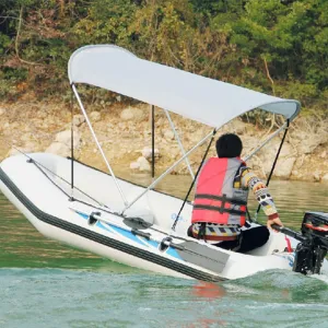 2 Bow Canoe & Kayak Bimini Top - Waterproof Sun Shade Canopy with Frame, 55" L x 39" W x 45" H for Fishing & Boating, Mounting Hardware Not Included