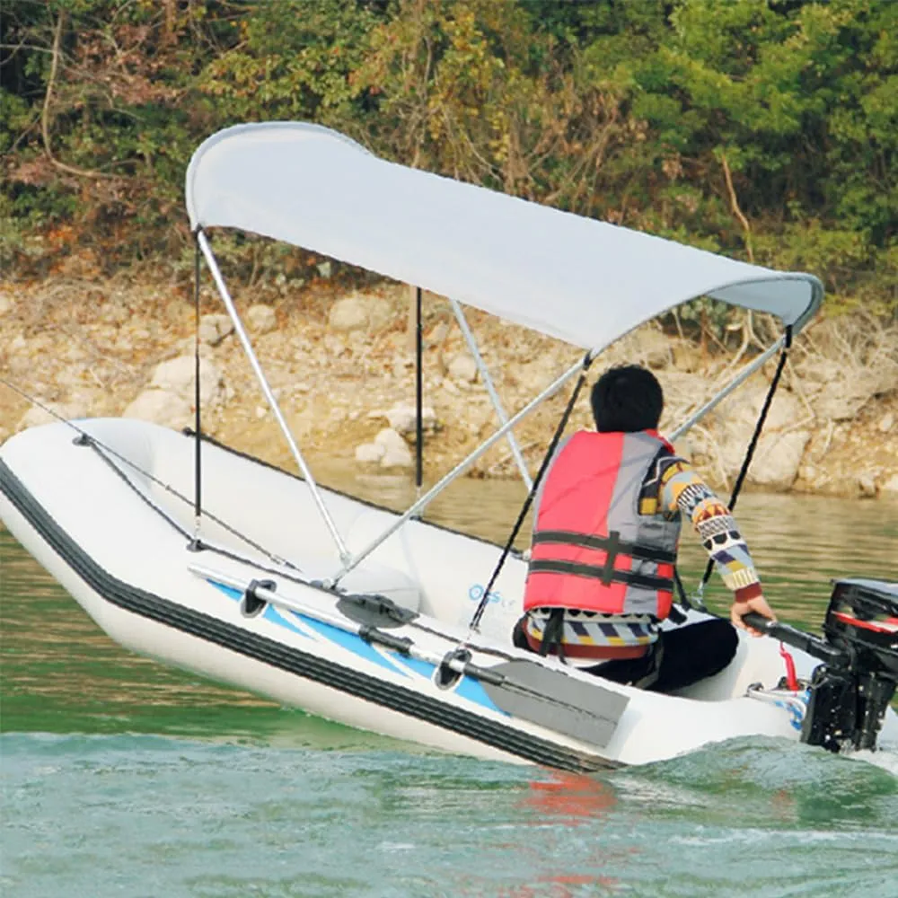 2 Bow Canoe & Kayak Bimini Top - Waterproof Sun Shade Canopy with Frame, 55" L x 39" W x 45" H for Fishing & Boating, Mounting Hardware Not Included