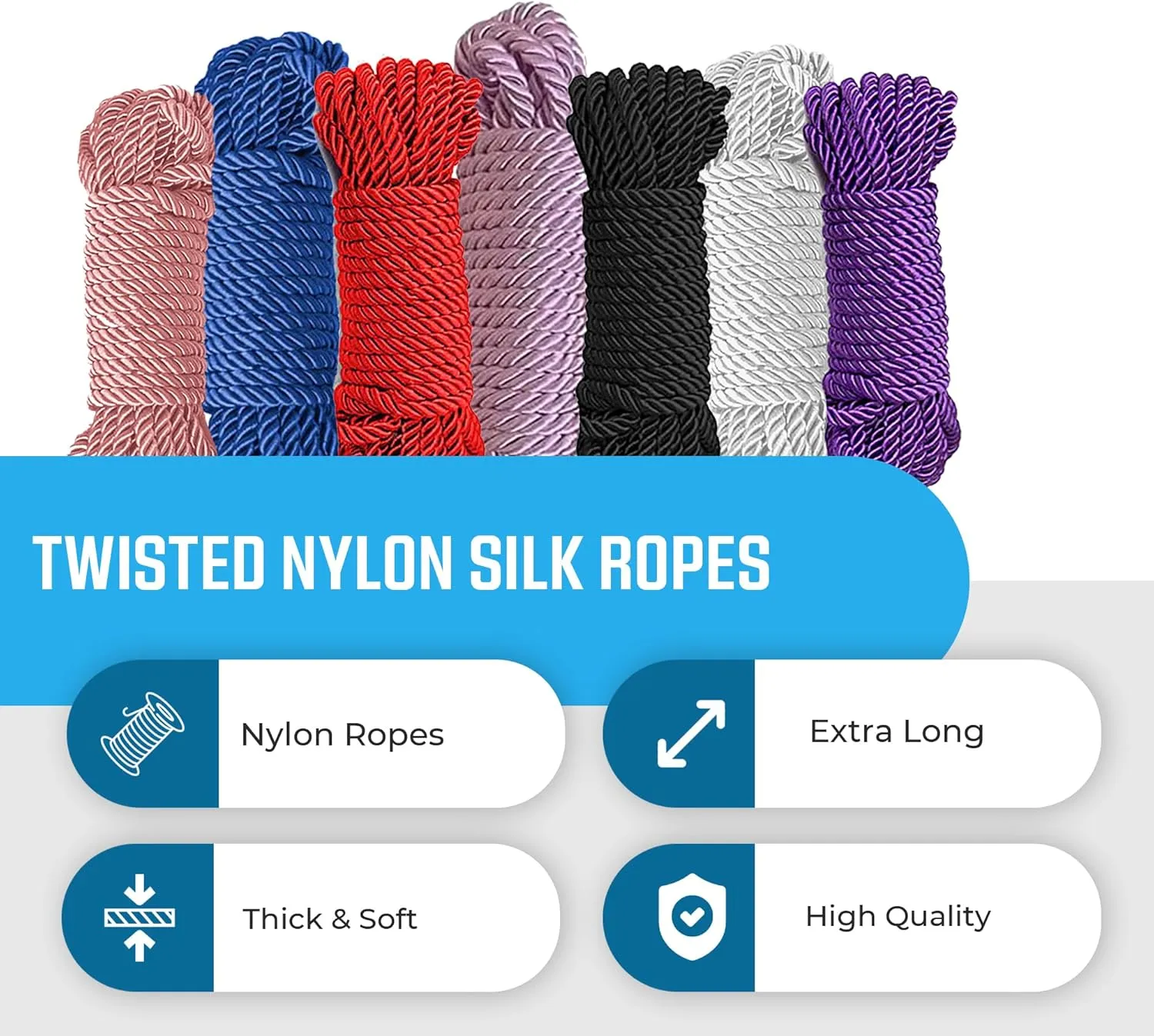 2 Pack DIY 32 feet 8 mm Diameter Soft Polyester Nylon Rope Solid Braided Twisted Nylon Decorative Ropes, 10m Durable and Strong All Purpose Twine Cord Rope String Thread Cord (Pink Ropes)