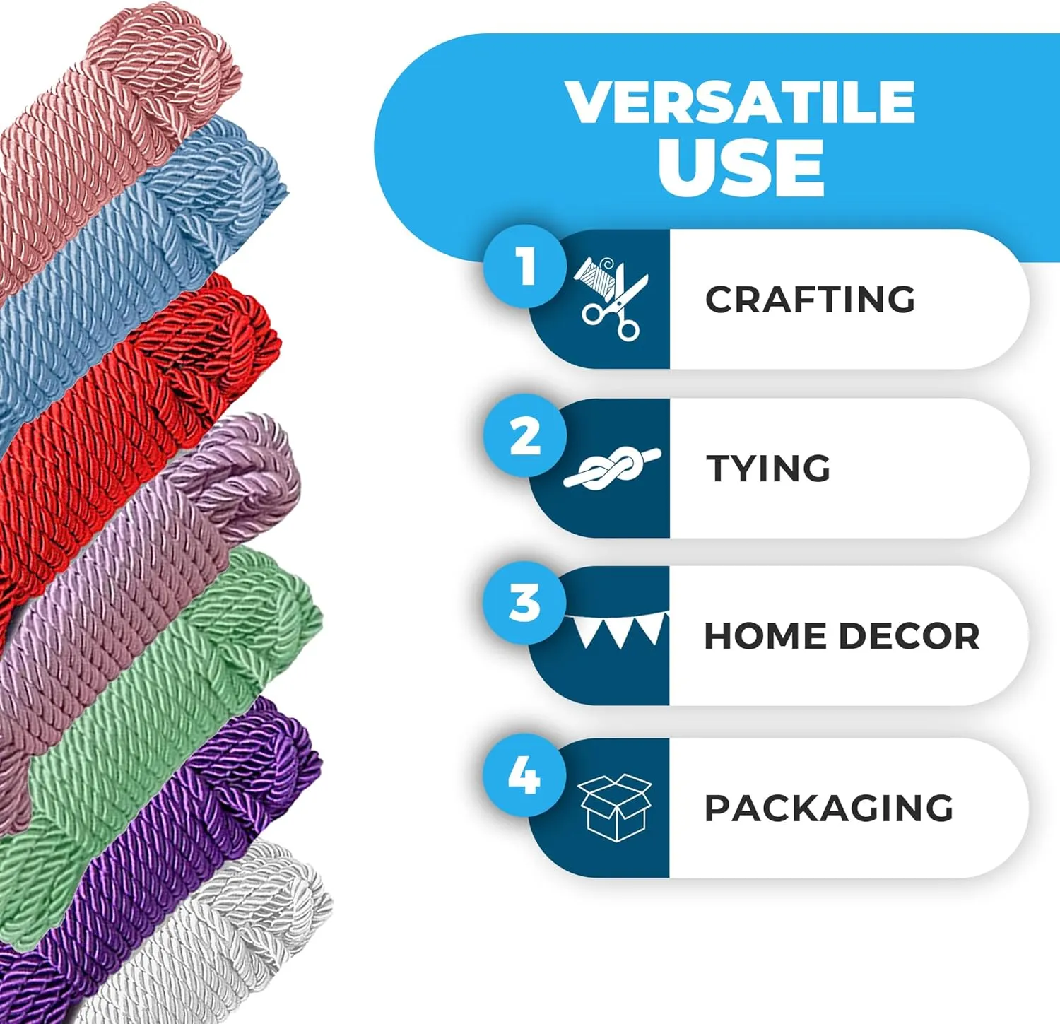 2 Pack DIY 32 feet 8 mm Diameter Soft Polyester Nylon Rope Solid Braided Twisted Nylon Decorative Ropes, 10m Durable and Strong All Purpose Twine Cord Rope String Thread Cord (Pink Ropes)