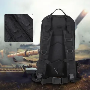 25L Military Tactical Backpack, 3-Day Bug Out Bag Army Camping Rucksack Hiking Backpacks For Men (D)