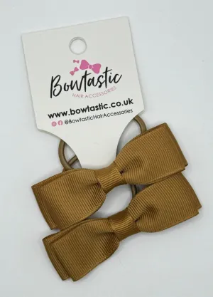 2.75 Inch Flat Bow Thin Elastic - Old Gold - 2 Pack