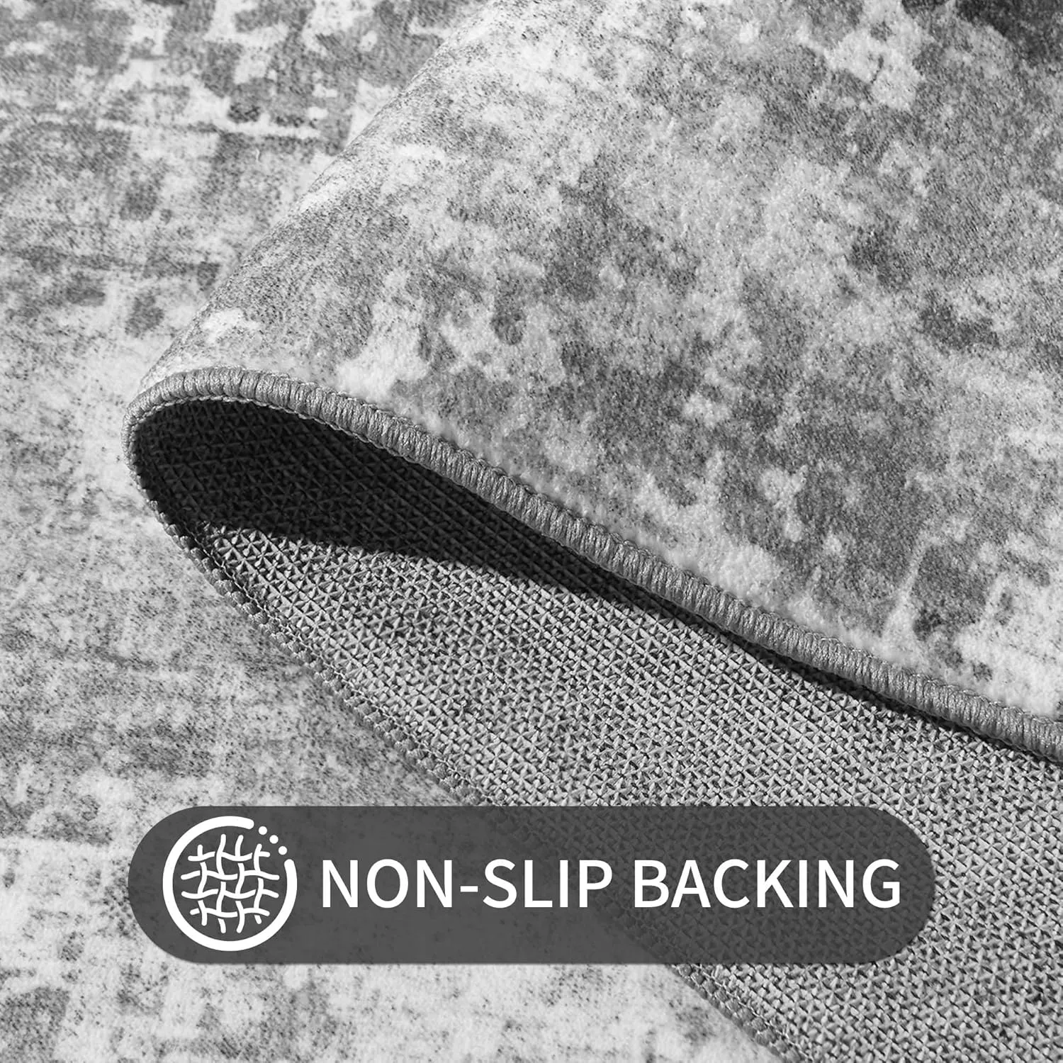 2x6 Rug Runners for Hallways Kitchen Runner Rug Non Slip Washable Grey Long Runner Rugs with Rubber Backing Soft Abstract Carpet Runner for Hallways, Kitchen, Bedroom, Bathroom, Entryway