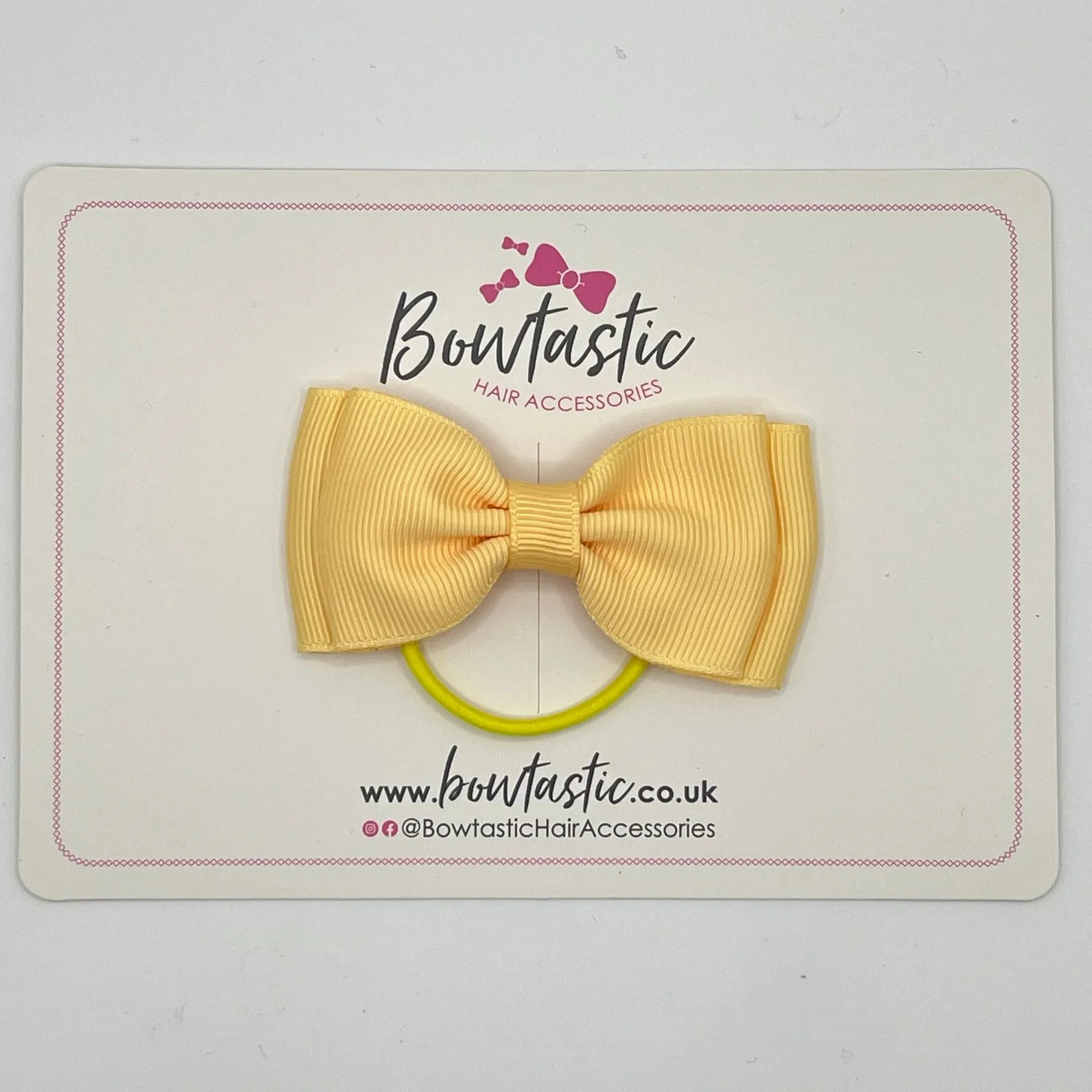 3 Inch Flat Double Bow Thin Elastic - Chamois