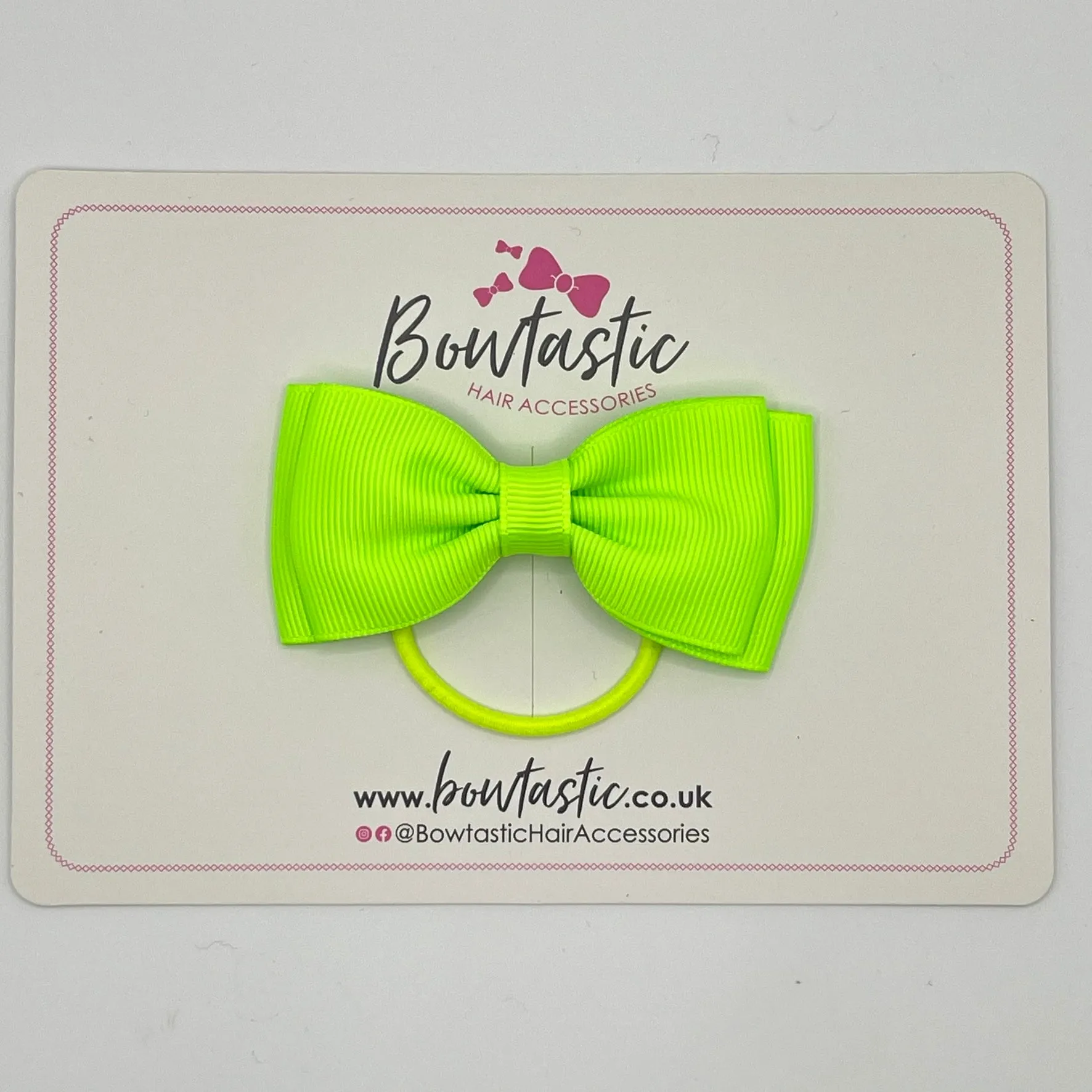 3 Inch Flat Double Bow Thin Elastic - Key Lime