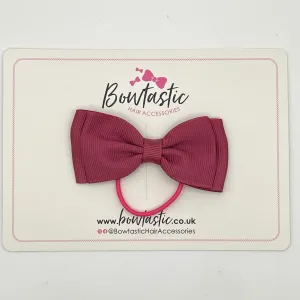 3 Inch Flat Double Bow Thin Elastic - Victorian Rose