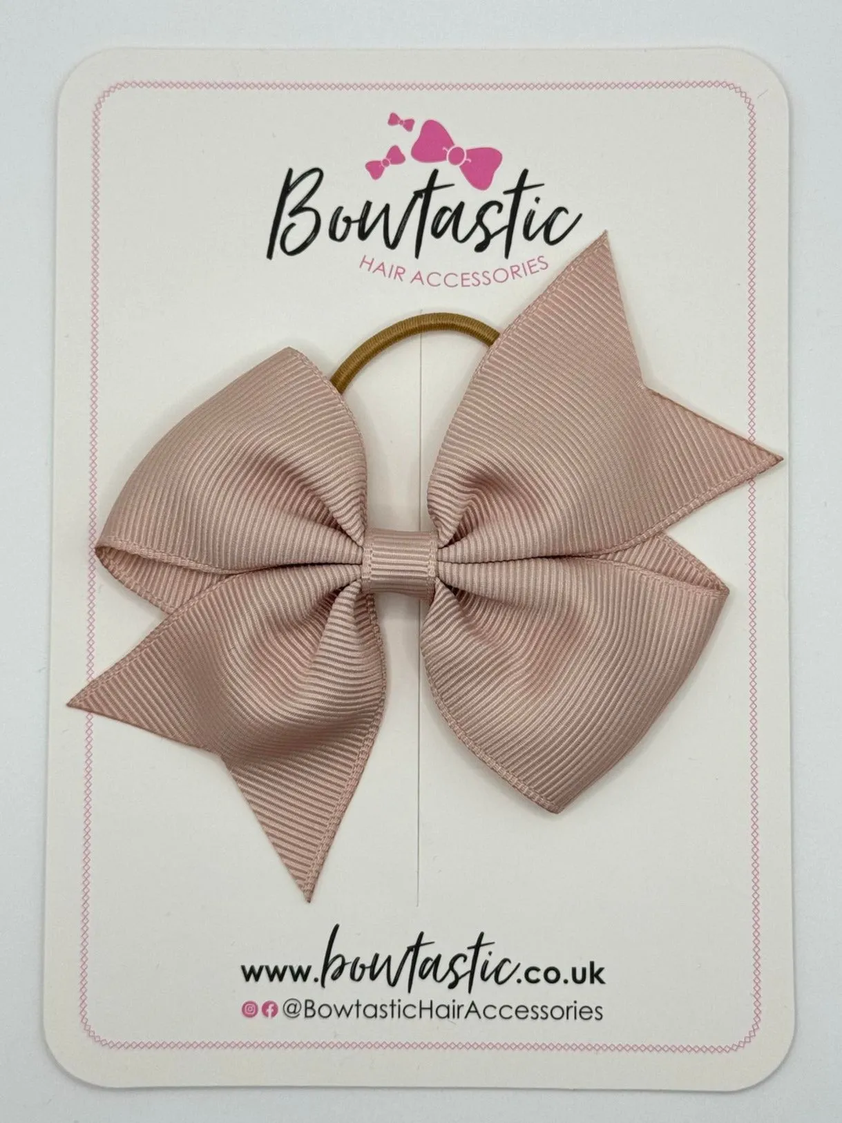 3.5 Inch Flat Bow Thin Elastic - Antique Mauve