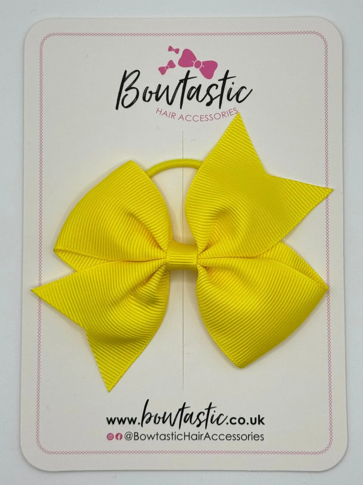 3.5 Inch Flat Bow Thin Elastic - Lemon