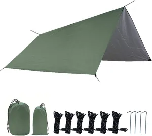 3mx3m Waterproof Tarp Tent Shade Ultralight Garden Awning Sunshade Outdoor Camping Hammock Rain Fly Beach Sun Shelter