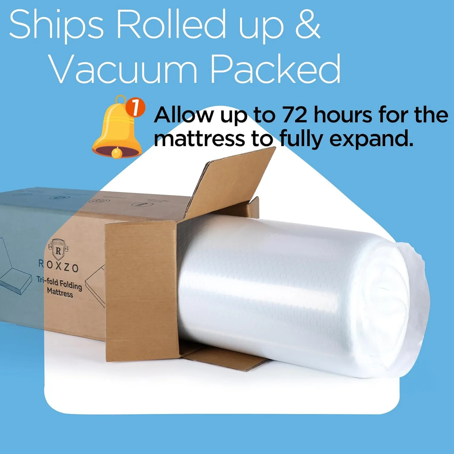 4-inch Full Size Memory Foam Trifold Mattress with Washable Fabric Cover, Foldable Floor Mattress for Camping & Guest Beds, 73x52x4 inches