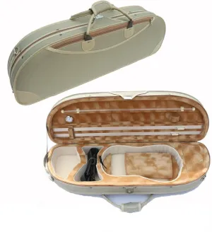 4/4 Full Size Oxford Violin Case with Straps 2 Bows Holder Lightweight Violin Bag Violin Durable Light Carry Strong Violin Box (gray)