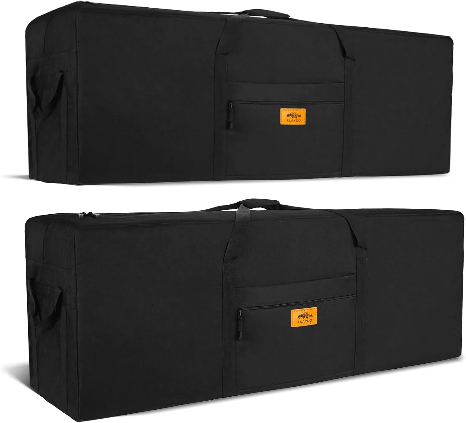 45 inch Foldable Oversized Zipper Duffel Bag, Travel Outdoor Camping Bag, Sports Equipment Storage Bag, Waterproof and Scratch Resistant, Black