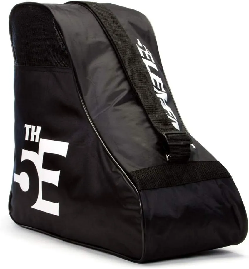 5th Element Ice Skate Bag, Inline Skate Bag, Roller Skate Bag, Hockey Skate Bag, Figure Skates Bag- Black and White Shoulder Sling Strap Carry for Skating Accessories