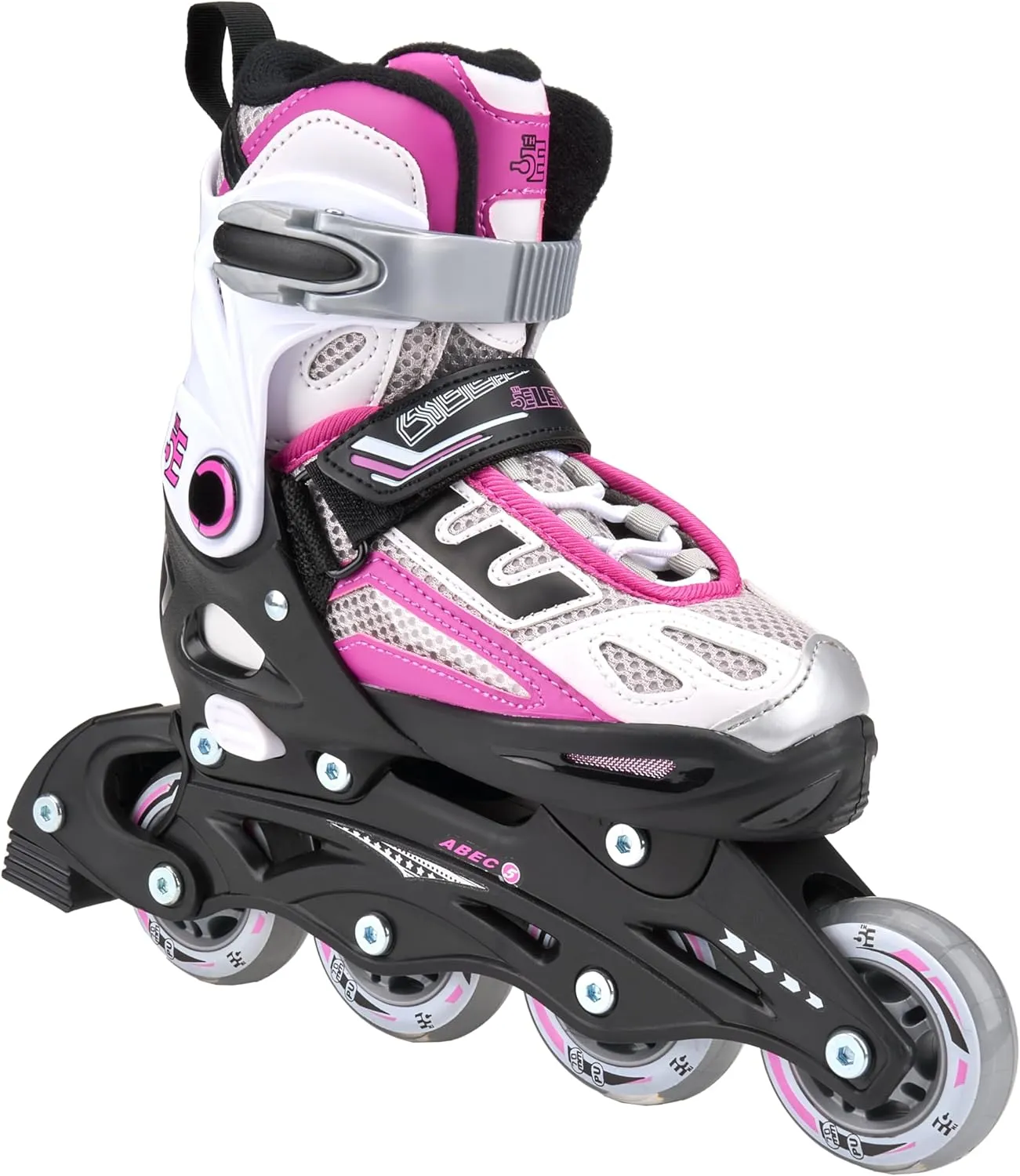 5th Element Kids Adjustable Inline Skates for Boys and Girls with Ankle Support Roller Skates-Includes Skate Bag