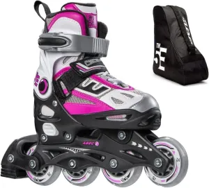 5th Element Kids Adjustable Inline Skates for Boys and Girls with Ankle Support Roller Skates-Includes Skate Bag