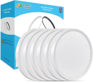 6PK 5000K Daylight 12 Inch LED Light 24W 2520LM Flush Mount Led Ceiling Light Fixture Round Flat Panel Light Low Profile Ceiling Lamp for Bedroom, Kitchen, Living Room