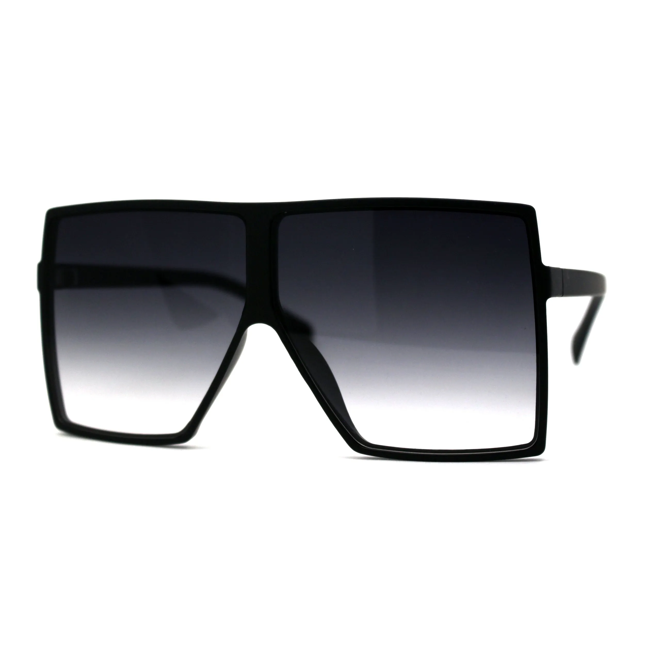 80s Squared Rectangular Thin Plastic Oversize Sunglasses