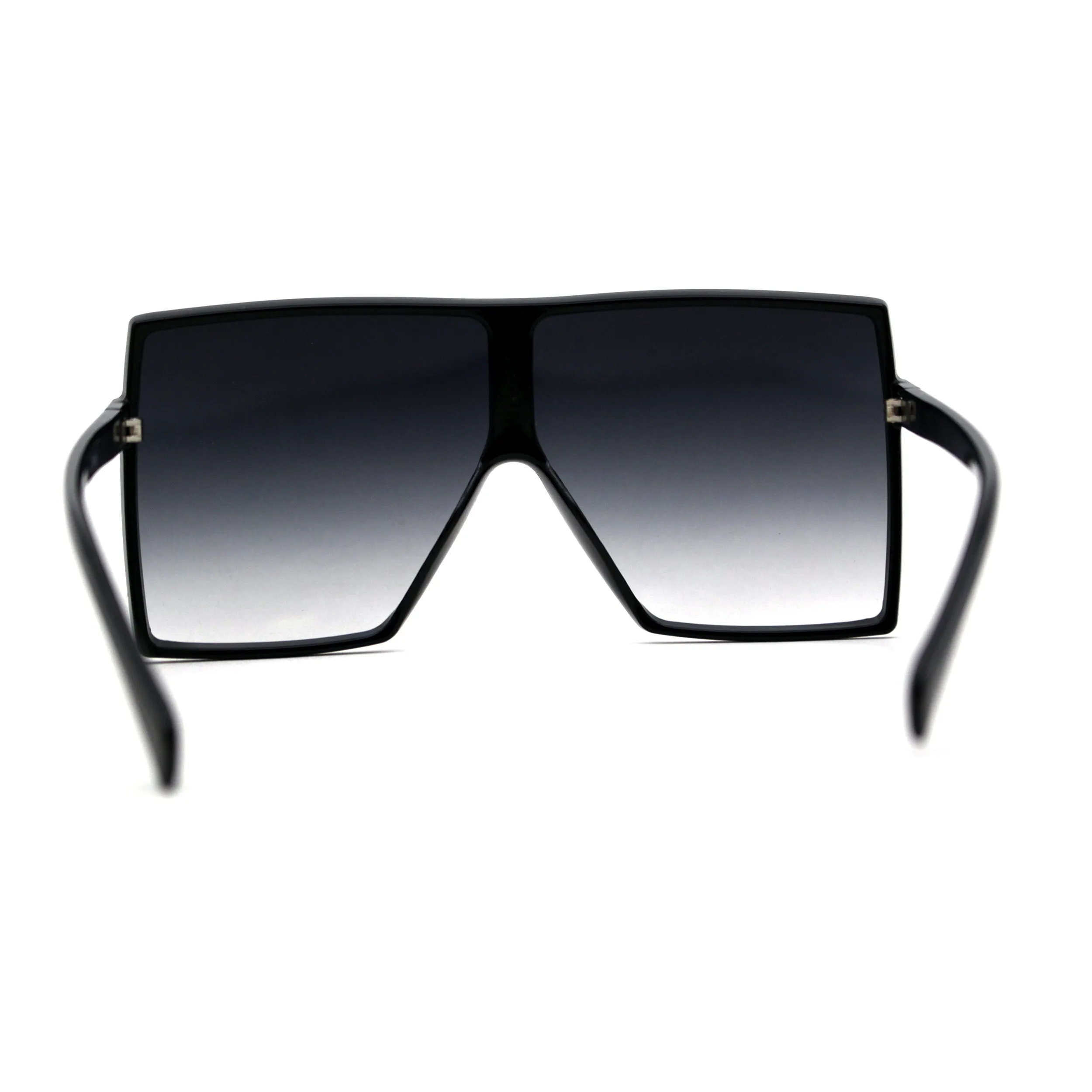80s Squared Rectangular Thin Plastic Oversize Sunglasses