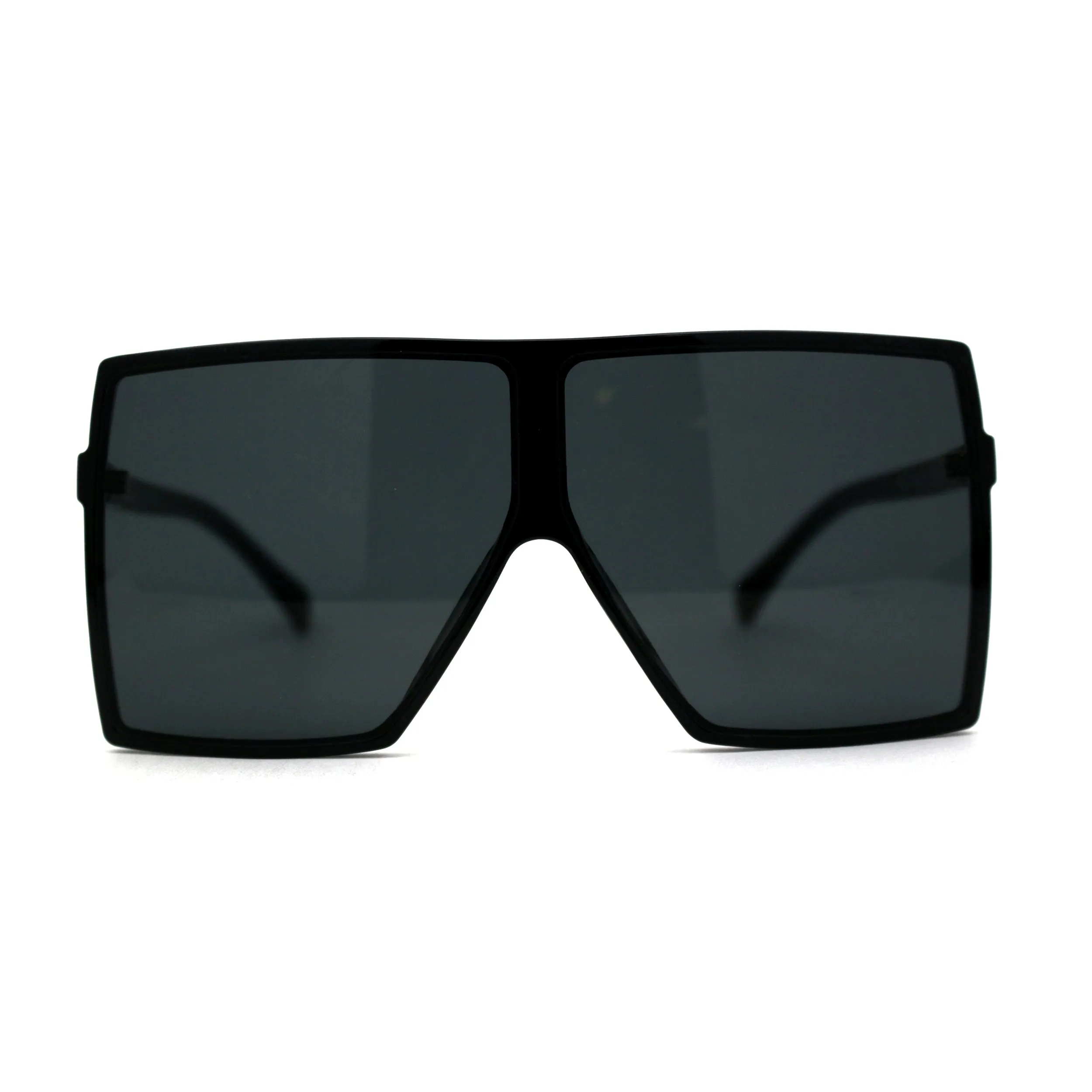80s Squared Rectangular Thin Plastic Oversize Sunglasses