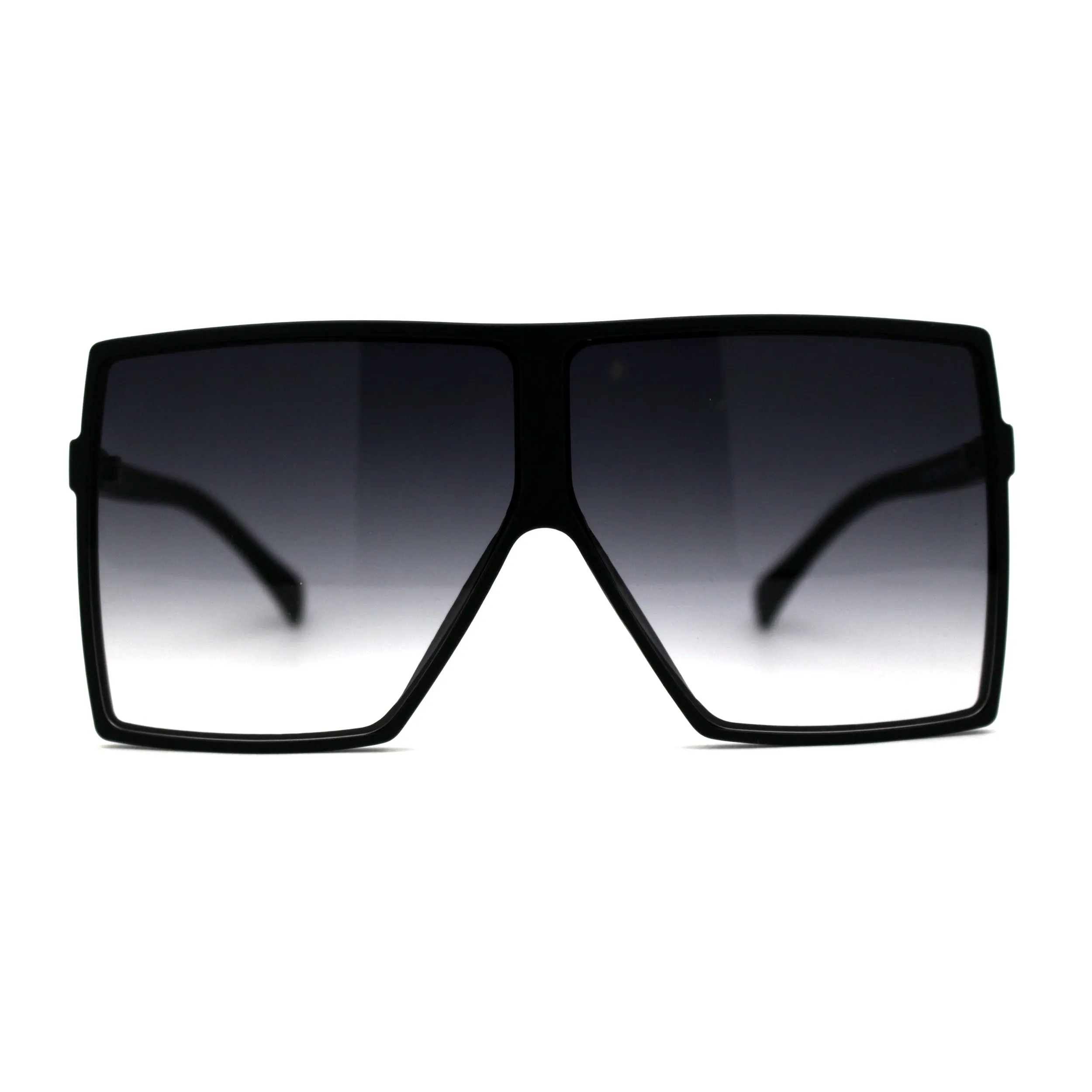 80s Squared Rectangular Thin Plastic Oversize Sunglasses