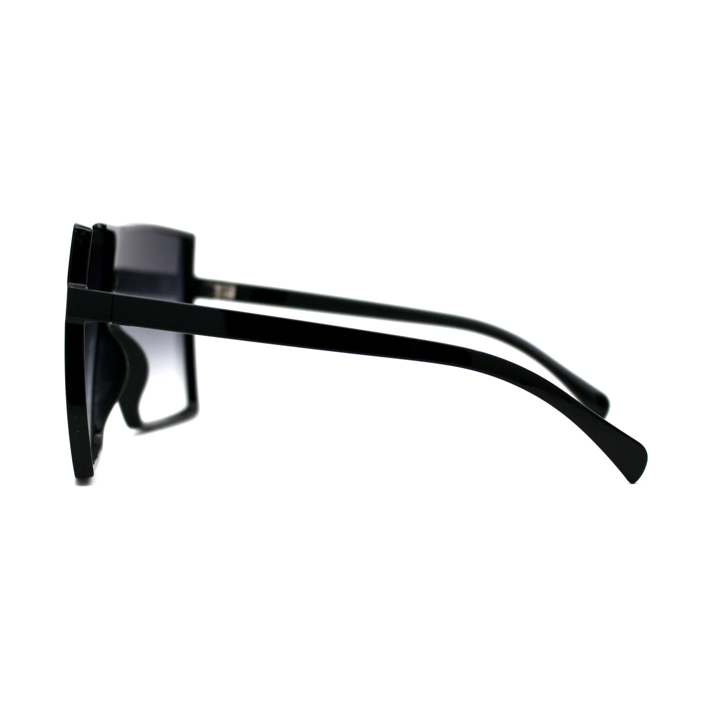 80s Squared Rectangular Thin Plastic Oversize Sunglasses