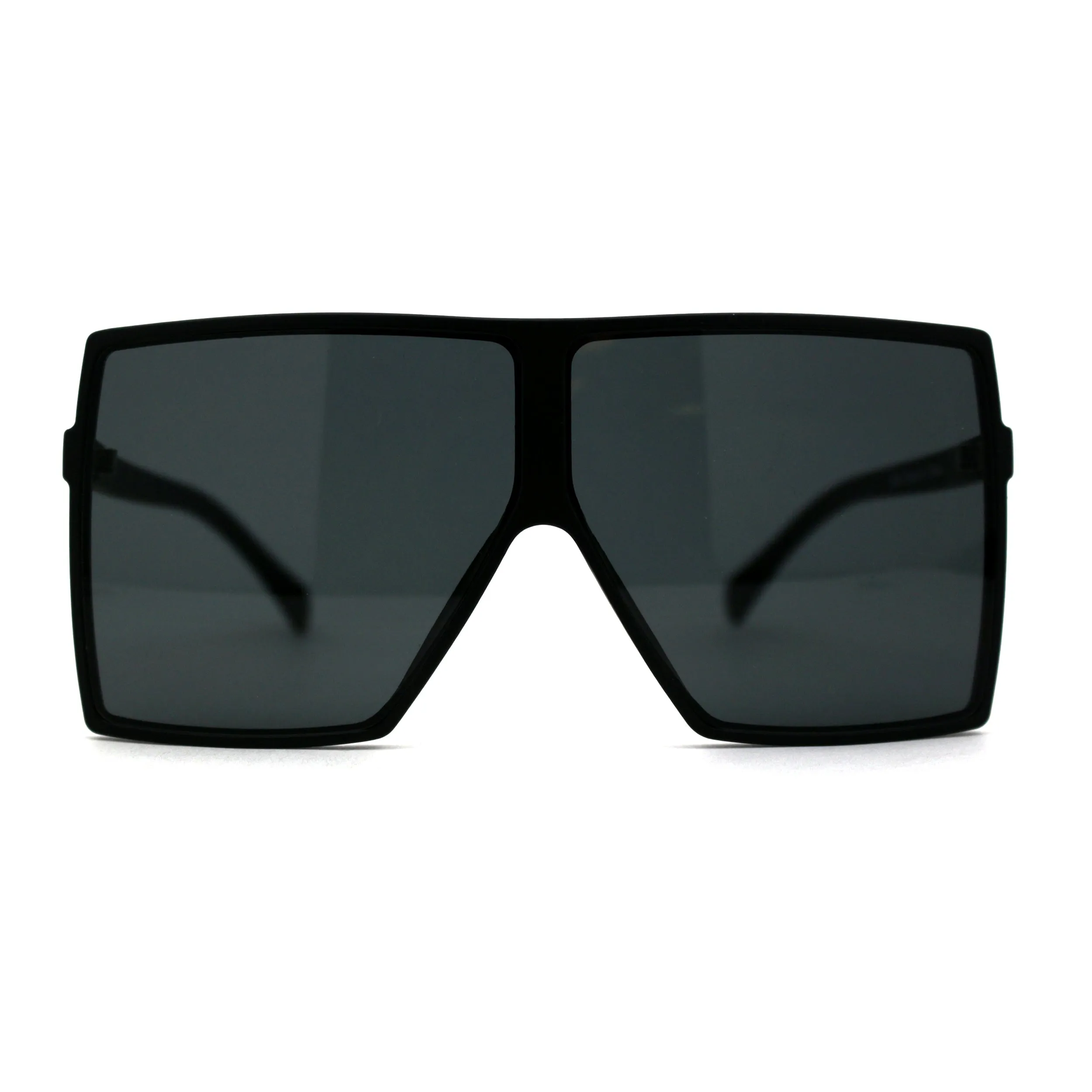 80s Squared Rectangular Thin Plastic Oversize Sunglasses