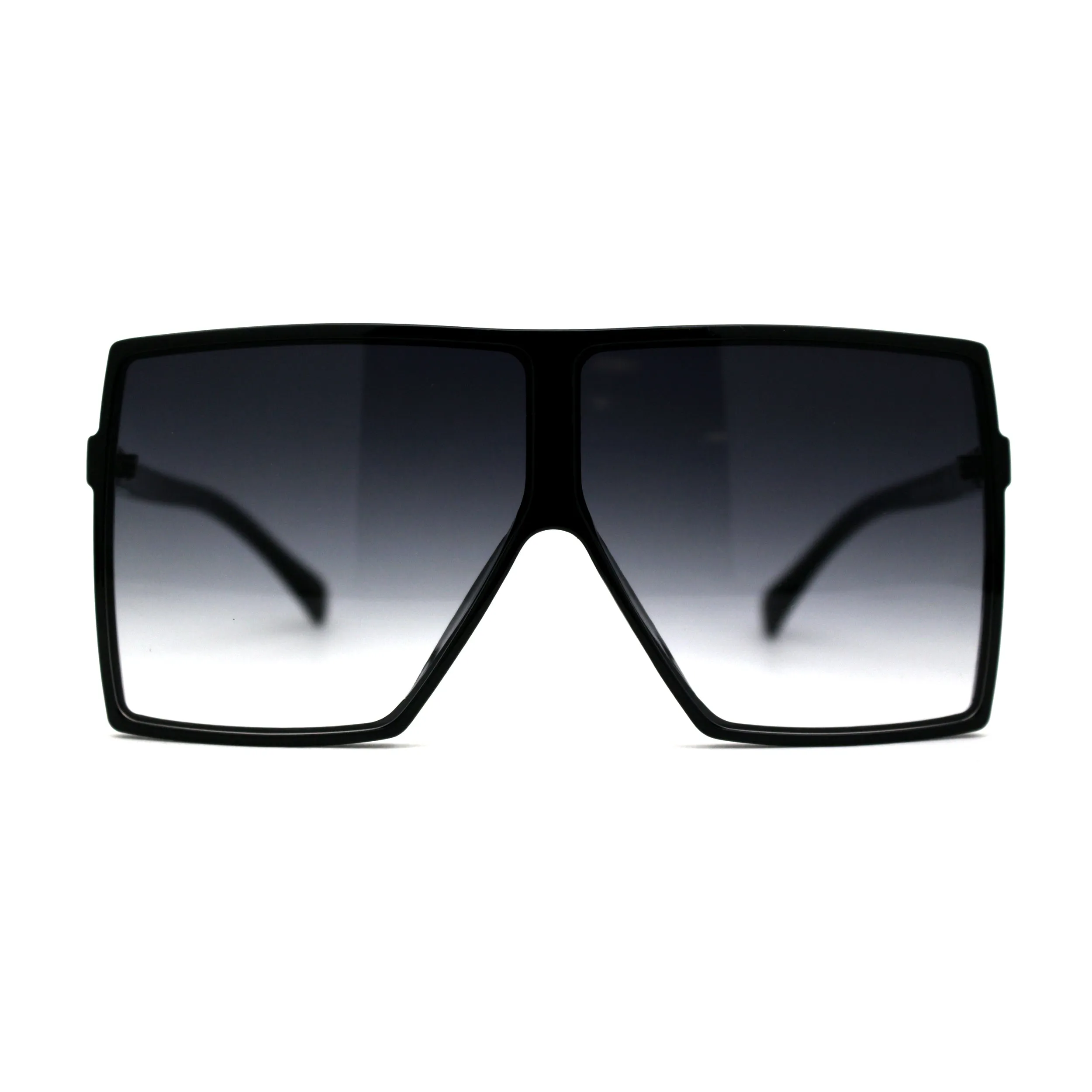 80s Squared Rectangular Thin Plastic Oversize Sunglasses