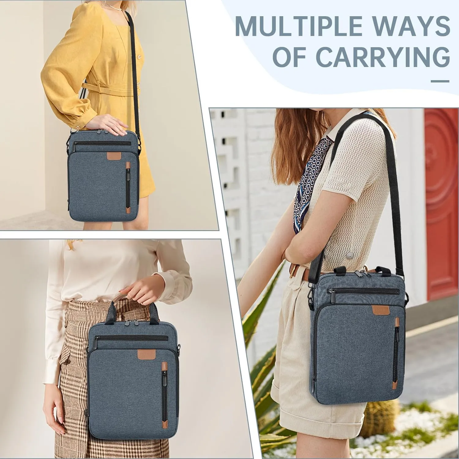 9-11 Inch Tablet Sleeve Bag,Padded Protective Travel Carrying Case for iPad Pro M4 11", iPad Air M2 5/4th 10.9", Air 3th 10.5", iPad 10th 10.9", 9/8/7th 10.2", Samsung Galaxy Tab A9 /A8/A7/S8/S7, Blue