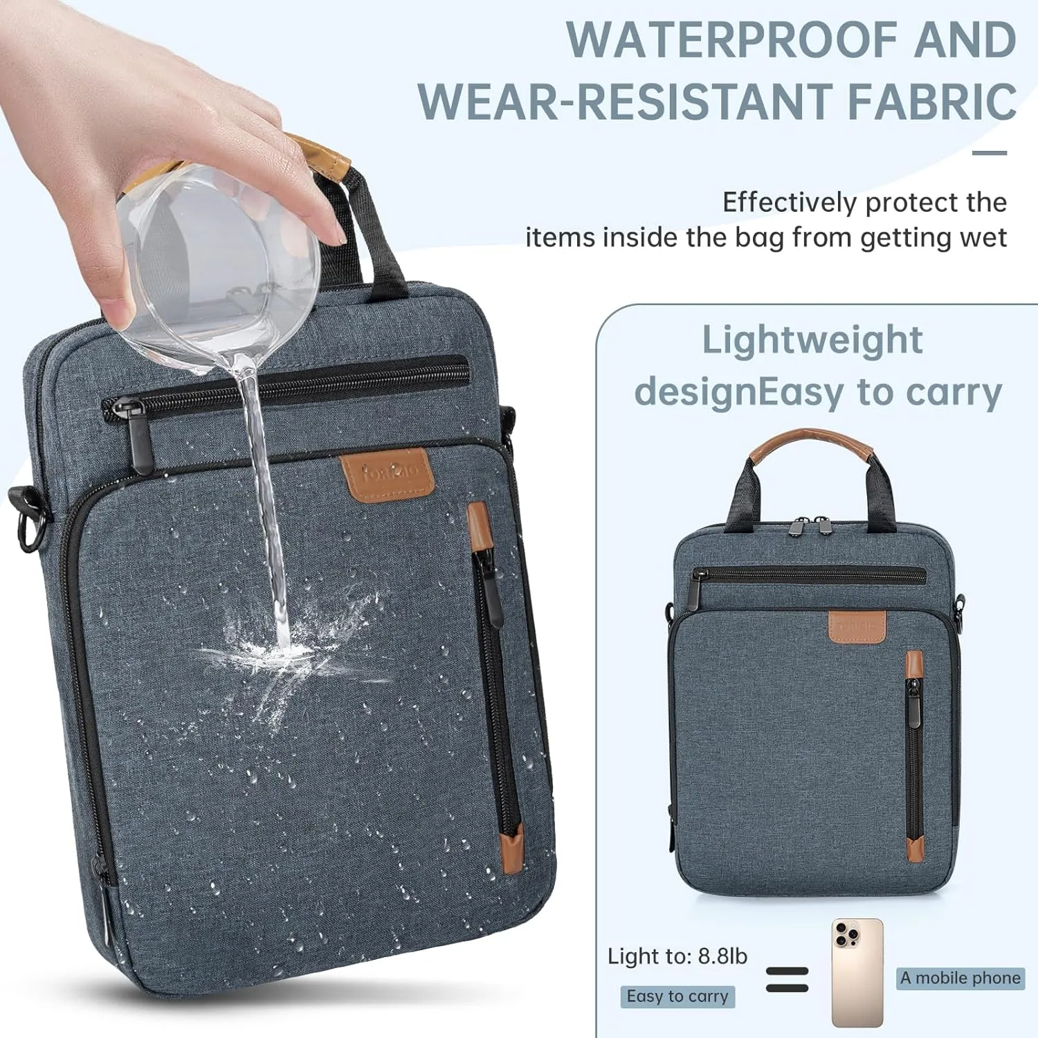 9-11 Inch Tablet Sleeve Bag,Padded Protective Travel Carrying Case for iPad Pro M4 11", iPad Air M2 5/4th 10.9", Air 3th 10.5", iPad 10th 10.9", 9/8/7th 10.2", Samsung Galaxy Tab A9 /A8/A7/S8/S7, Blue