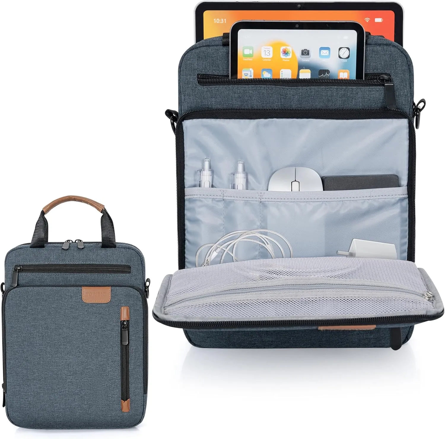 9-11 Inch Tablet Sleeve Bag,Padded Protective Travel Carrying Case for iPad Pro M4 11", iPad Air M2 5/4th 10.9", Air 3th 10.5", iPad 10th 10.9", 9/8/7th 10.2", Samsung Galaxy Tab A9 /A8/A7/S8/S7, Blue