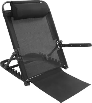 Adjustable Lifting Bed Backrest Support 220Lbs Large Folding Bed Rest Sitting up with Pillow and Armrest Change Angle Multifunction Portable Chair for Beach, Patient, Elderly (Black)