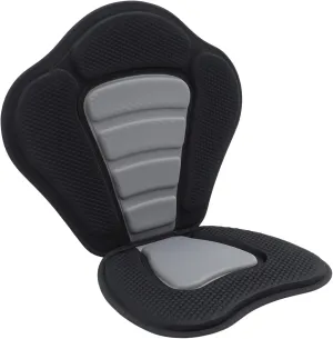 Adjustable Padded Deluxe Kayak Seat w/Storage Bag Universal Backrest Seat Portable Kayak Seat & Back for Fishing Boating Canoeing Rafting Black Grey