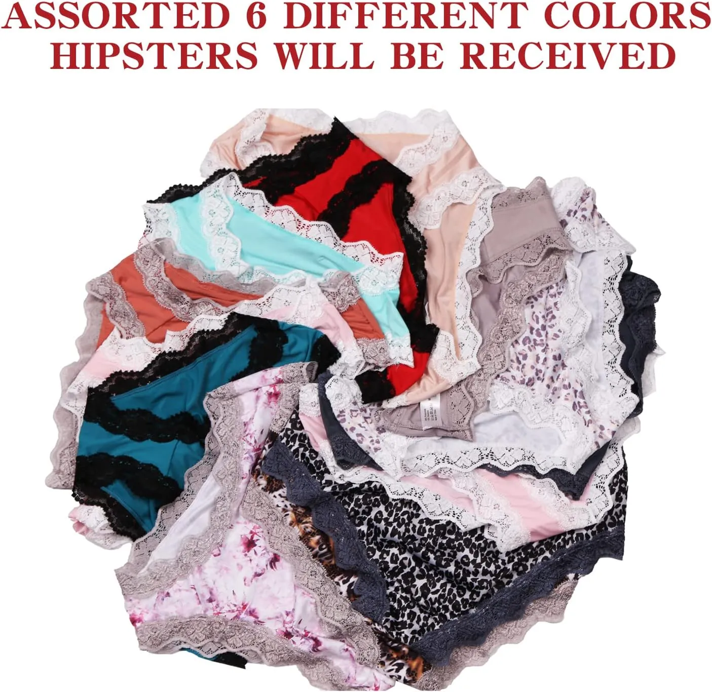 ADOVAKKER Women's Underwear Low Rise Lady Micro Smooth Breathable Briefs Hipster Panties Multipack Printing J-S1