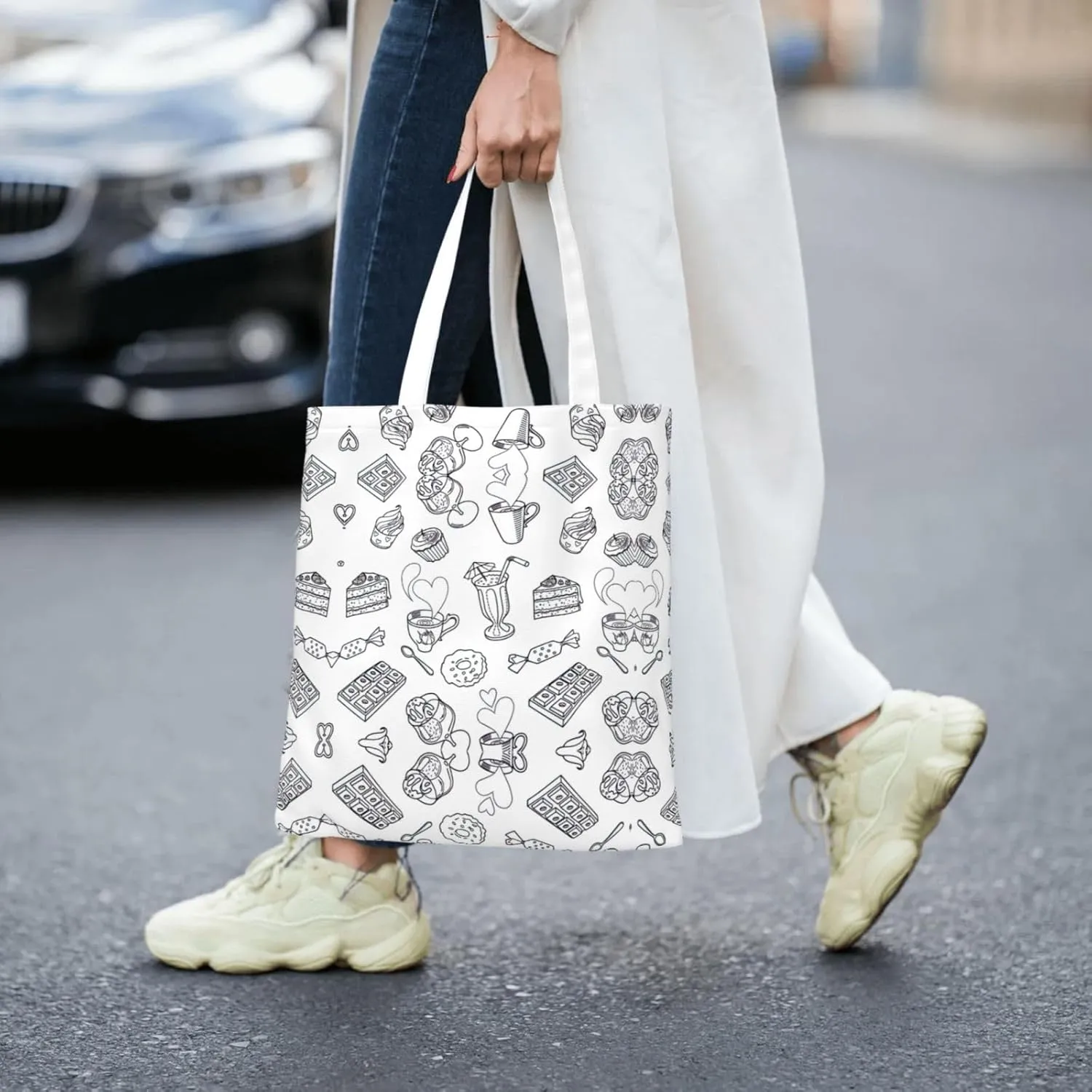 African National Patterns Print Foldable Tote Bag For Women Large Tote Shoulder Handbag Reusable Grocery Bags