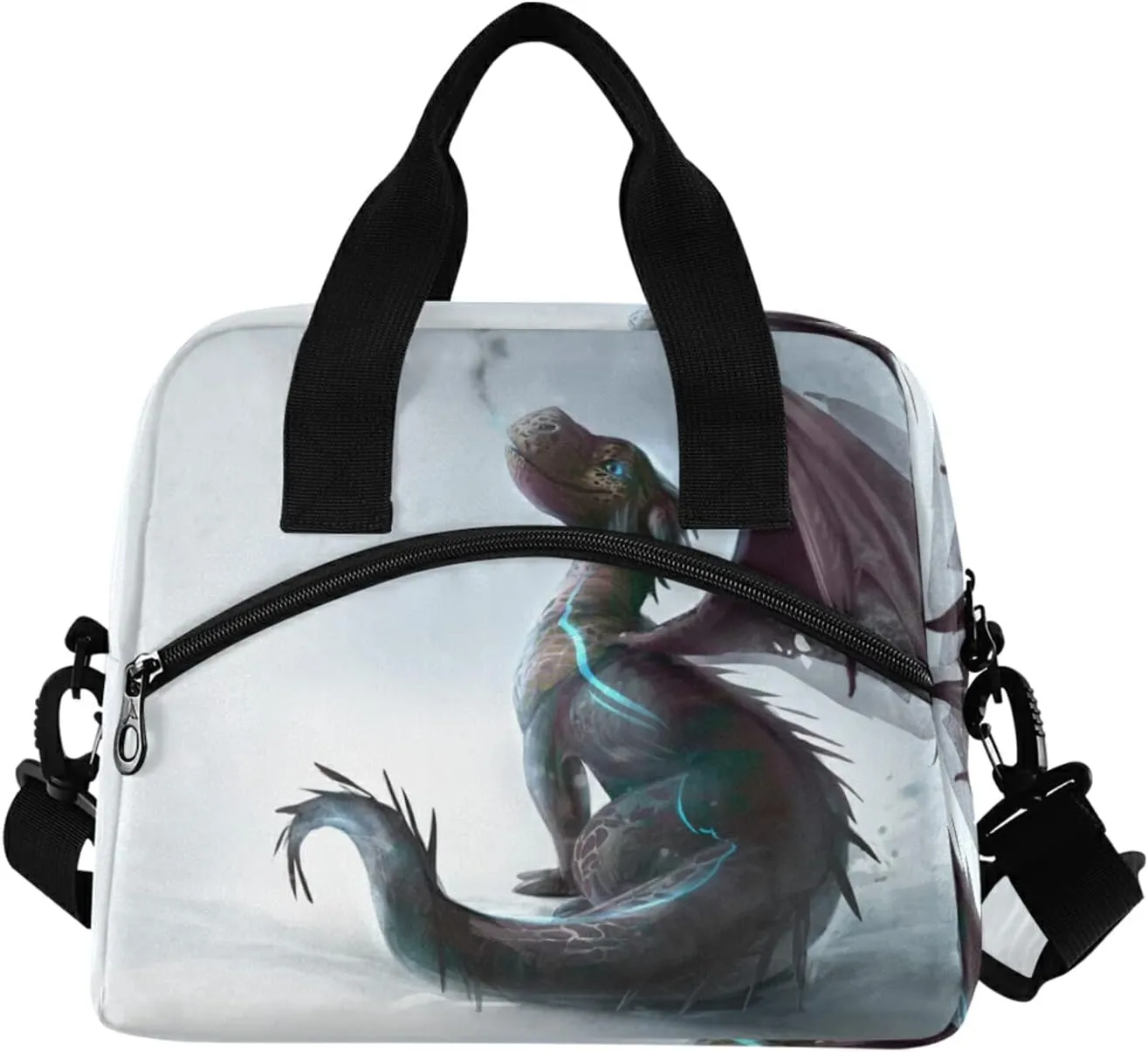 ALAZA Cute Dragon The Snow Insulated Lunch Box Reusable Cooler Bags with Shoulder Strap for Women Men Adults, 19-Can (12.5L)