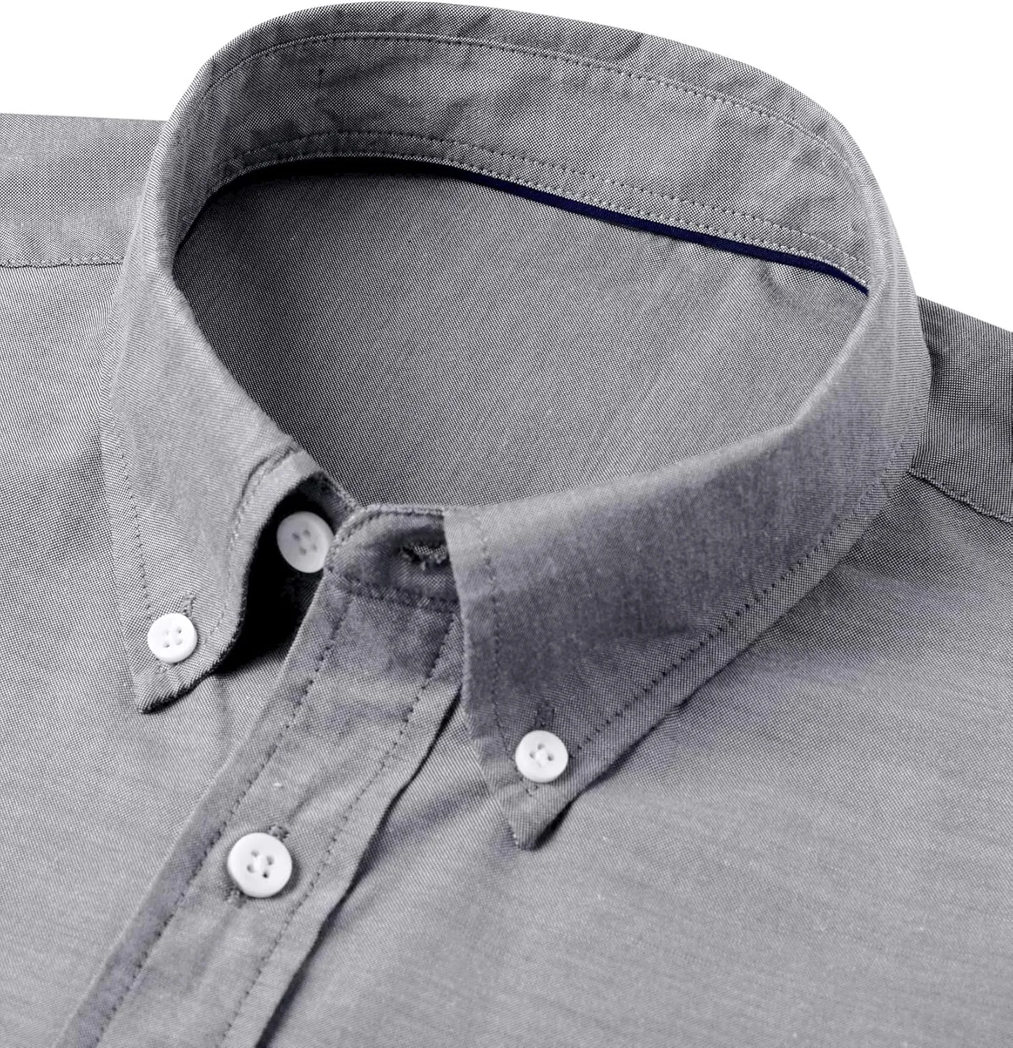 Alimens & Gentle Men's Short Sleeve Oxford Shirt Regular Fit Button Down Collar Shirts with Pocket