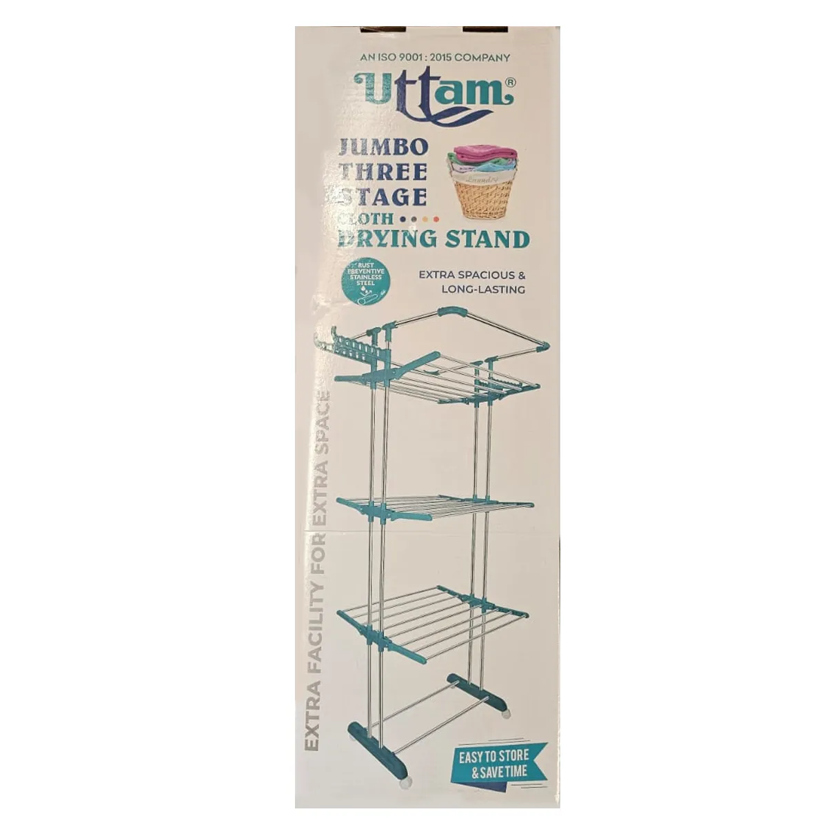 AM0779 Uttam Jumbo Three Trage Cloth Drying Stand