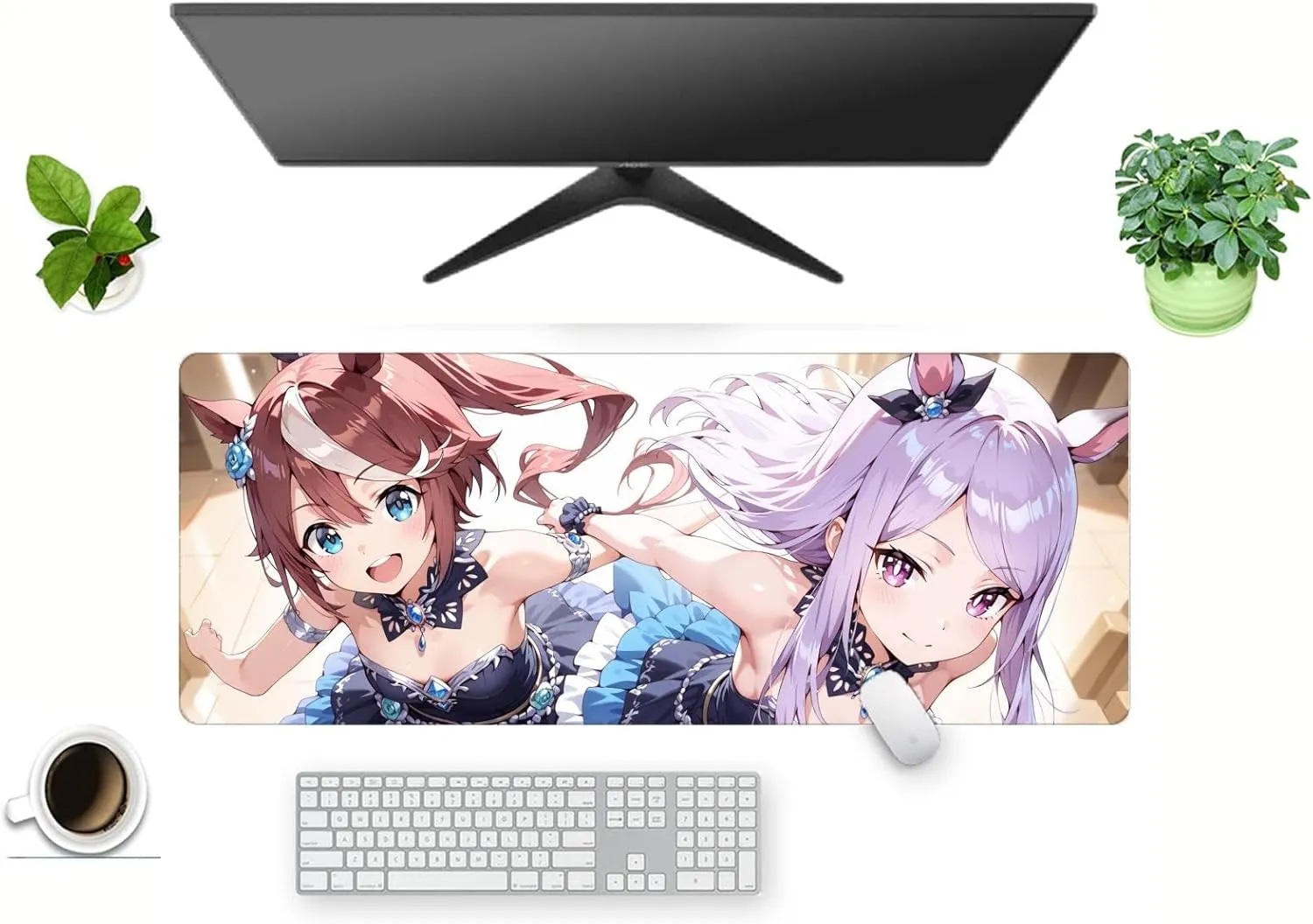 Anime Mouse Pad Umamusume Pretty Derby Tokai Teio Gaming Keyboard Mat Non-Slip Water-Resistant Rubber Base Full Desk Mousepad 3D Pattern