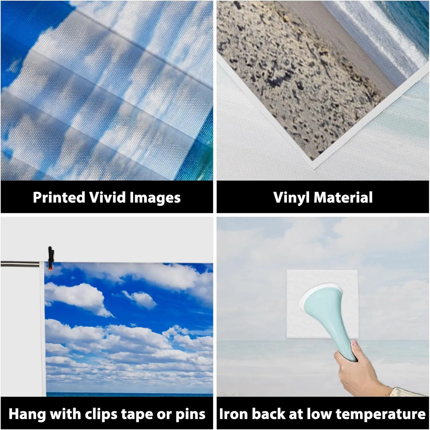 AOFOTO 10x7ft Beach Background Blue Sky White Clouds Photography Backdrop Ocean Tropical Island Seaside Vacation Summer Holiday Sea Trip Kid Couple Adult Portrait Photo Studio Props Wallpaper