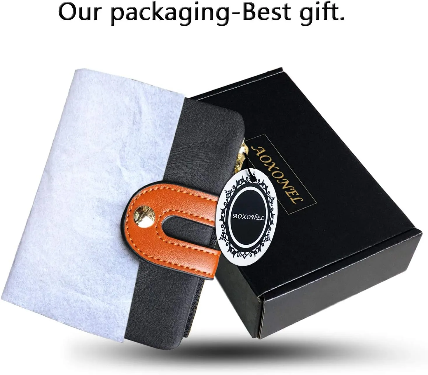 AOXONEL Women's Rfid Small Bifold Leather Wallet Ladies Mini Zipper Coin Purse id card Pocket,Slim Compact Thin
