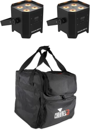 Audiosavings Bundle: (2) Chauvet DJ EZLink Par Q4BT ILS RGBA Rechargeable Par Can Wash Light w/Bluetooth Bundle with (1) Chauvet DJ CHS-40 Travel Bag/Case-Circus/Scorpion Storm FX. (3 Items)