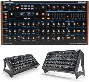 Audiosavings Bundle: Peak Eight-Voice Desktop MIDI USB Polyphonic Synthesiser For MAC or PC Bundle with Peak Stand Dual-Angle Aluminium Stand For Peak Desktop Synthesiser (2 Items)