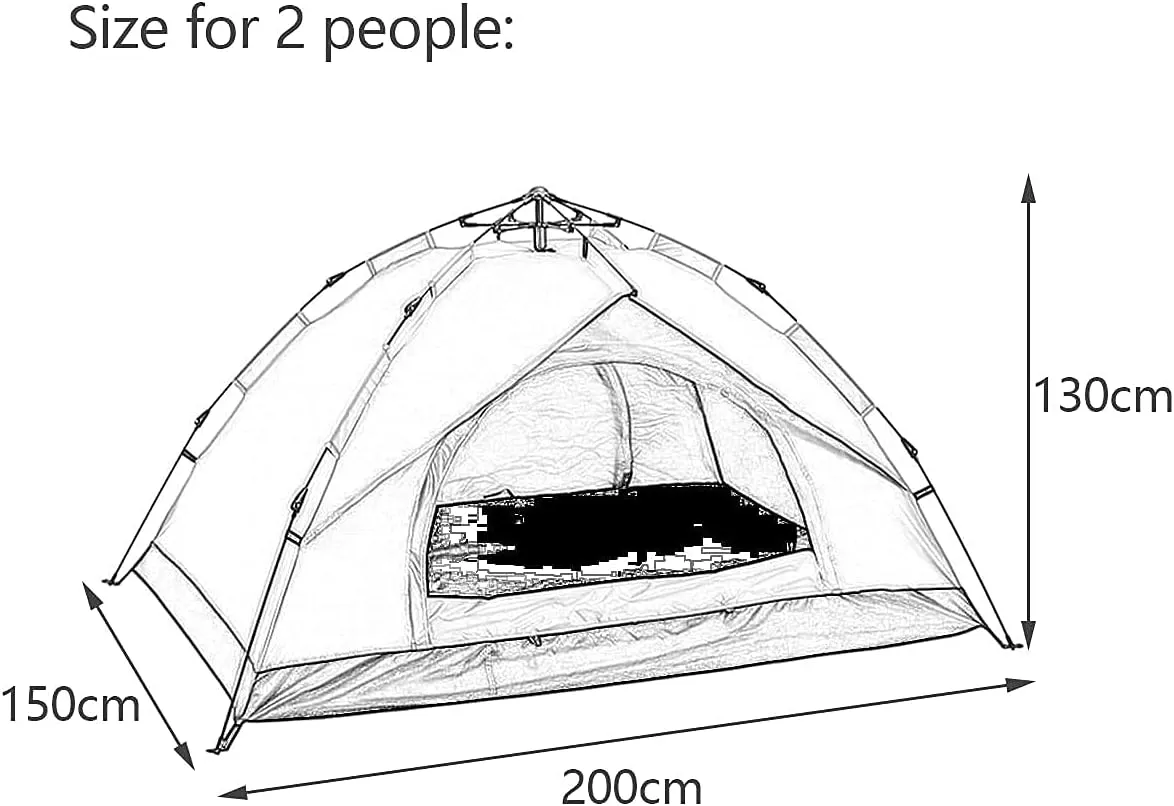 Automatic Pop Up Tent Family Camping Tent 2-3-4 Person Portable Tent Spring Type Fast Open Waterproof Windproof for Camping Hiking Mountaineering (Blue Width 1.5m) (Dark Green Width 1.5m)
