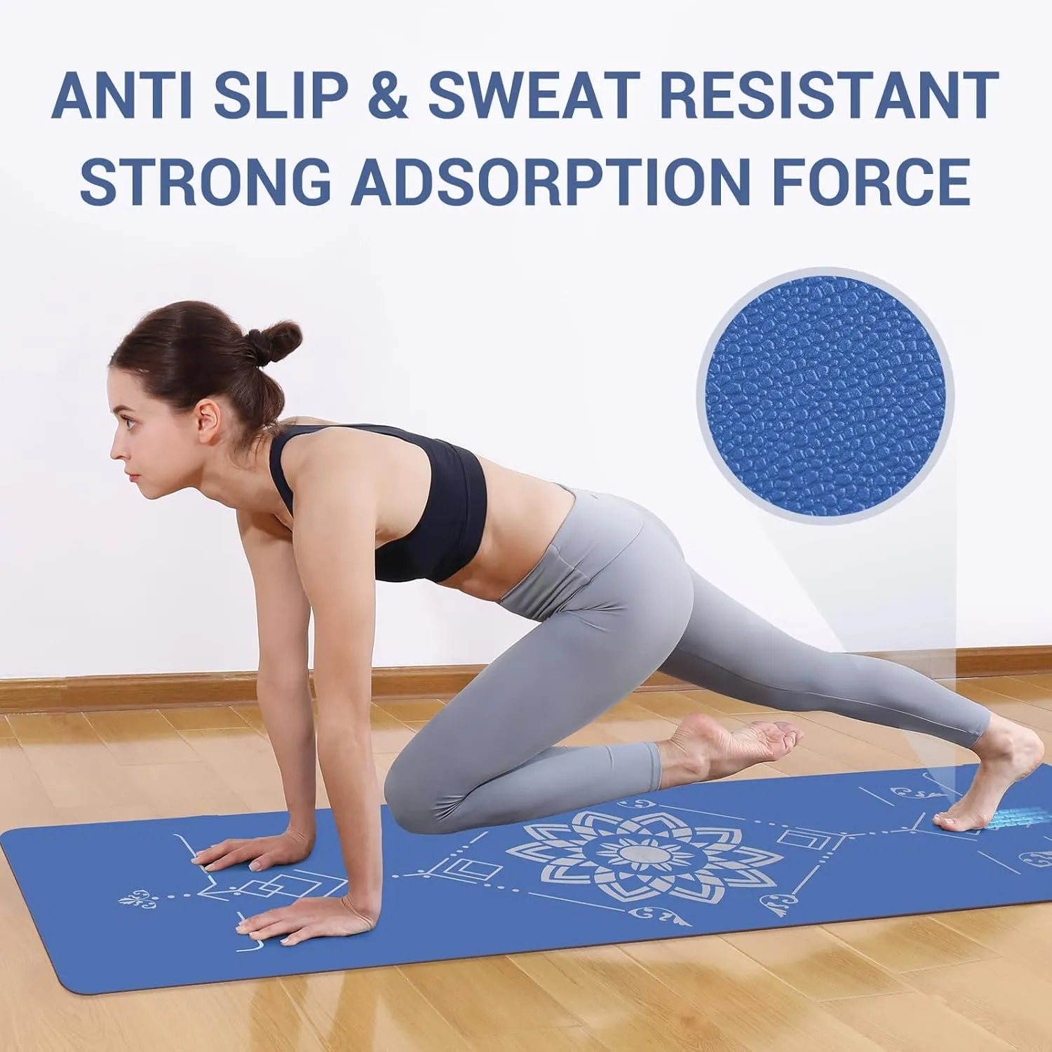 Avoalre Travel Yoga Mat Packable - Super Non Slip Foldable Fitness & Exercise Mat - Folding Lightweight Hot Yoga Mat with Carry Bag for Pilates & Floor Home Workouts (72"L x 24" & 32''W x 3mm Thick)