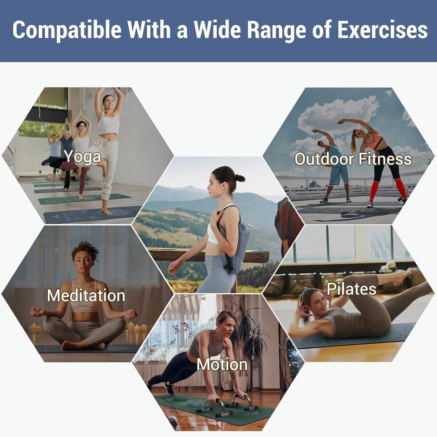 Avoalre Travel Yoga Mat Packable - Super Non Slip Foldable Fitness & Exercise Mat - Folding Lightweight Hot Yoga Mat with Carry Bag for Pilates & Floor Home Workouts (72"L x 24" & 32''W x 3mm Thick)