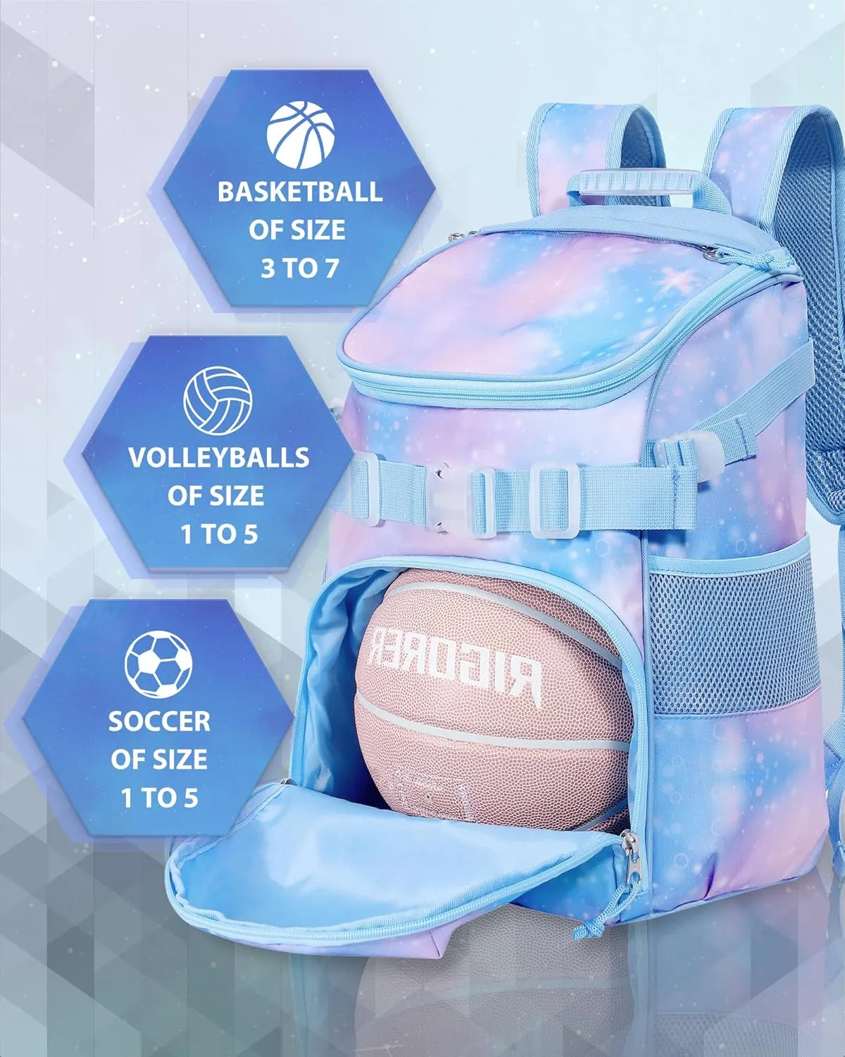 Basketball Backpack for Men Women Basketball Soccer Bag with Ball Compartment Shoes Bag Sports Gym Backpack